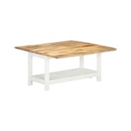 Table basse extensible Blanc 90x(45-90)x45 cm Bois de manguier