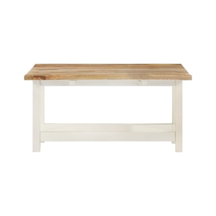 Table basse extensible Blanc 90x(45-90)x45 cm Bois de manguier