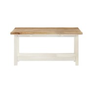 Table basse extensible Blanc 90x(45-90)x45 cm Bois de manguier