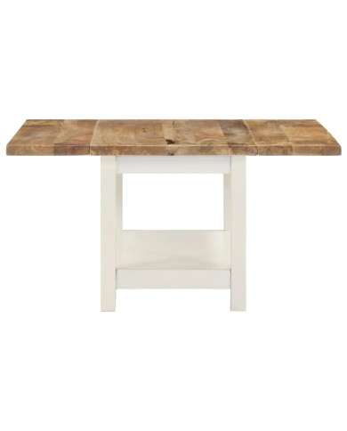 Table basse extensible Blanc 90x(45-90)x45 cm Bois de manguier