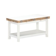 Table basse extensible Blanc 90x(45-90)x45 cm Bois de manguier