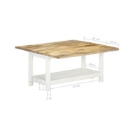 Table basse extensible Blanc 90x(45-90)x45 cm Bois de manguier