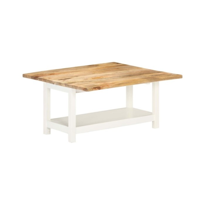Table basse extensible Blanc 90x(45-90)x45 cm Bois de manguier