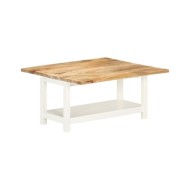 Table basse extensible Blanc 90x(45-90)x45 cm Bois de manguier