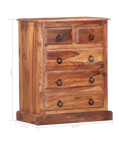 Armoire à tiroirs 60x35x75 cm Bois massif