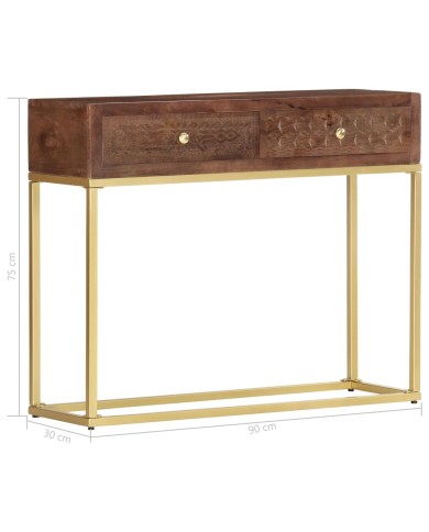 Table console 90 x 30 x 75 cm Bois de manguier massif