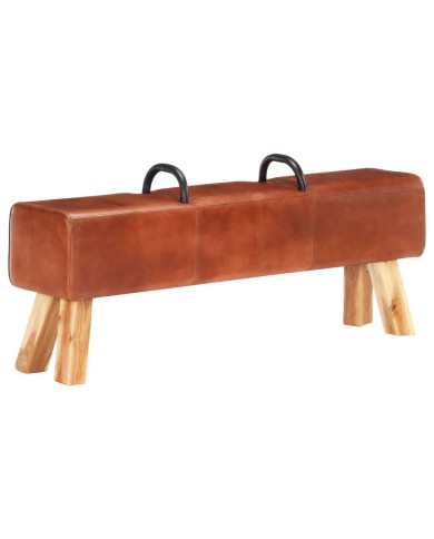 Banc cheval d'arçon vintage Cuir véritable de chèvre 