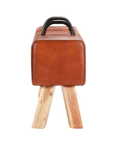 Banc cheval d'arçon vintage Cuir véritable de chèvre 