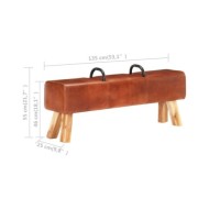Banc cheval d'arçon vintage Cuir véritable de chèvre 
