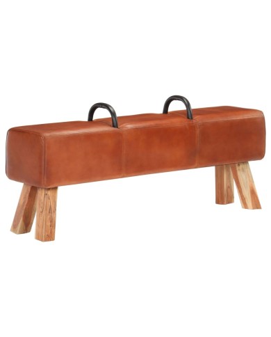 Banc cheval d'arçon vintage Cuir véritable de chèvre 