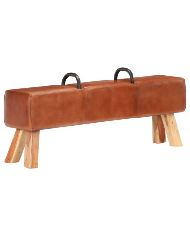 Banc cheval d'arçon vintage Cuir véritable de chèvre 