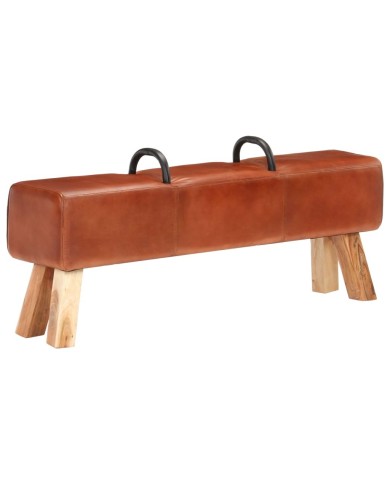 Banc cheval d'arçon vintage Cuir véritable de chèvre 