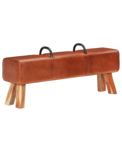 Banc cheval d'arçon vintage Cuir véritable de chèvre 