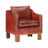 Fauteuil Marron foncé Cuir véritable 