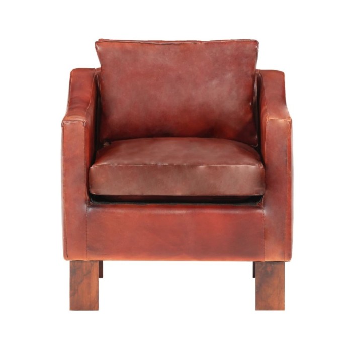 Fauteuil Marron foncé Cuir véritable 