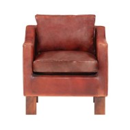 Fauteuil Marron foncé Cuir véritable 
