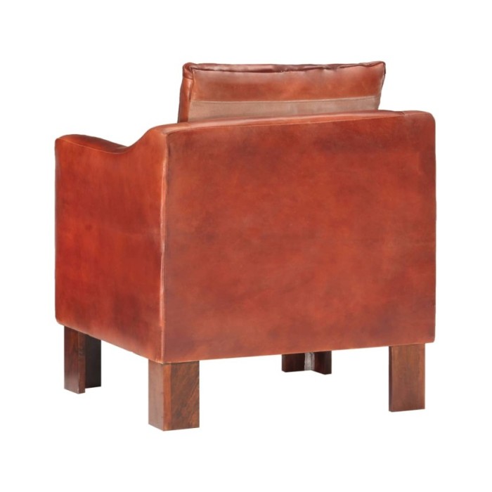 Fauteuil Marron foncé Cuir véritable 