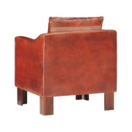 Fauteuil Marron foncé Cuir véritable 