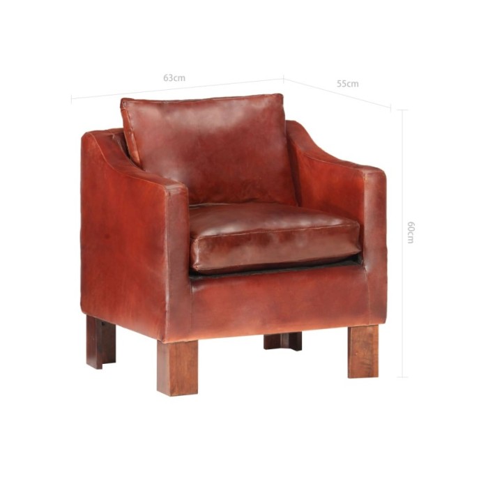 Fauteuil Marron foncé Cuir véritable 