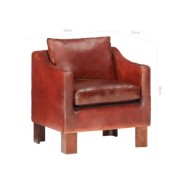 Fauteuil Marron foncé Cuir véritable 