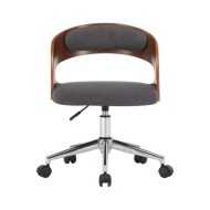 Chaise pivotante de salle à manger Gris Bois courbé et tissu