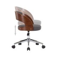 Chaise pivotante de salle à manger Gris Bois courbé et tissu