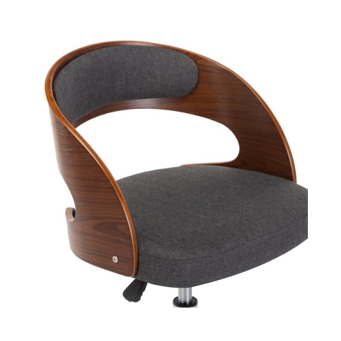Chaise pivotante de salle à manger Gris Bois courbé et tissu