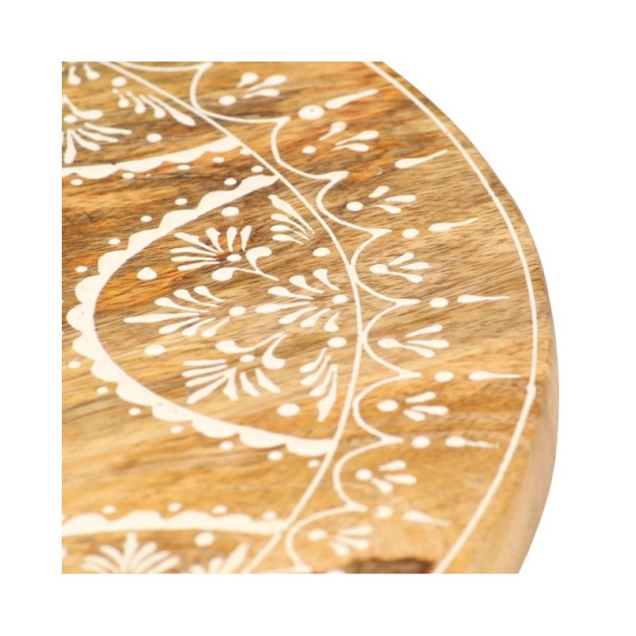 Tabouret peint à la main 38x38x35 cm Bois de manguier solide