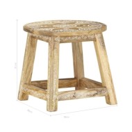 Tabouret peint à la main 38x38x35 cm Bois de manguier solide