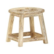 Tabouret peint à la main 38x38x35 cm Bois de manguier solide