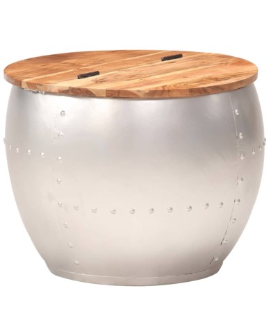 Table basse 53x43 cm Bois d'acacia massif