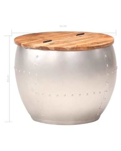 Table basse 53x43 cm Bois d'acacia massif