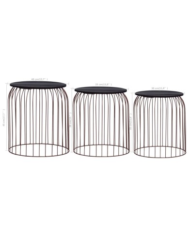 Tables basses 3 pcs Cuivre