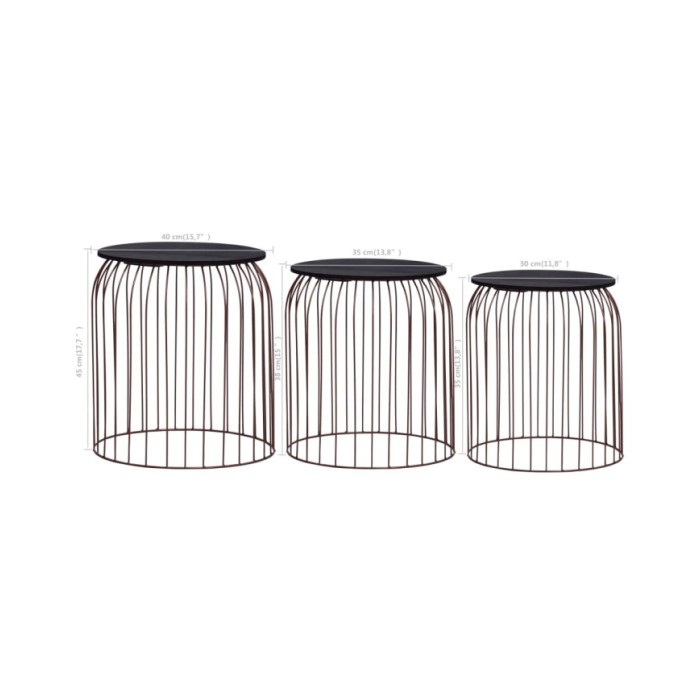 Tables basses 3 pcs Cuivre