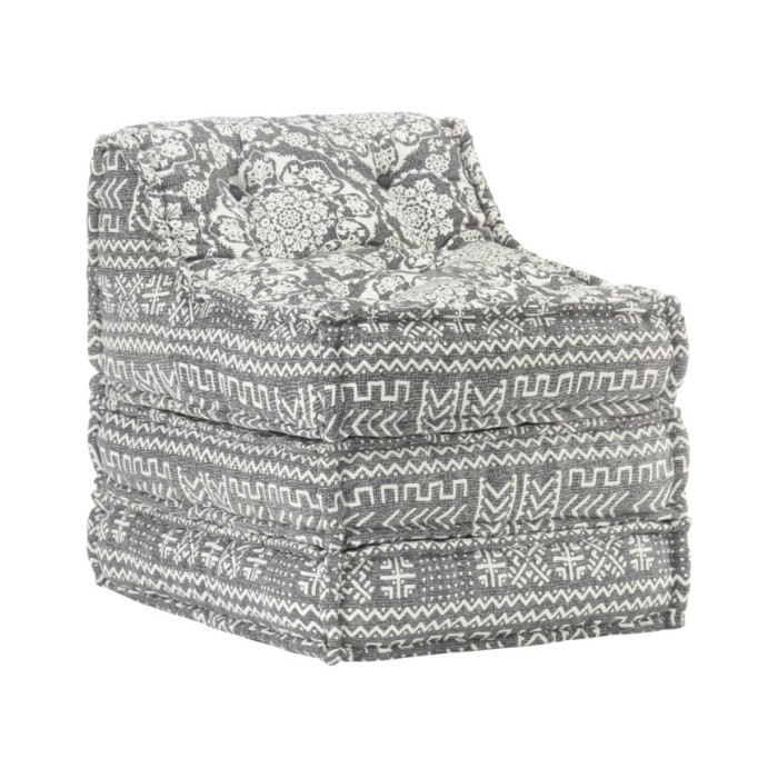 Pouf modulaire Gris clair Tissu