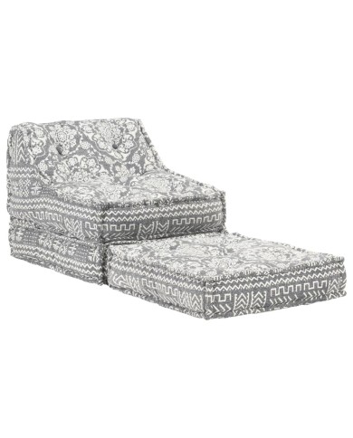 Pouf modulaire Gris clair Tissu