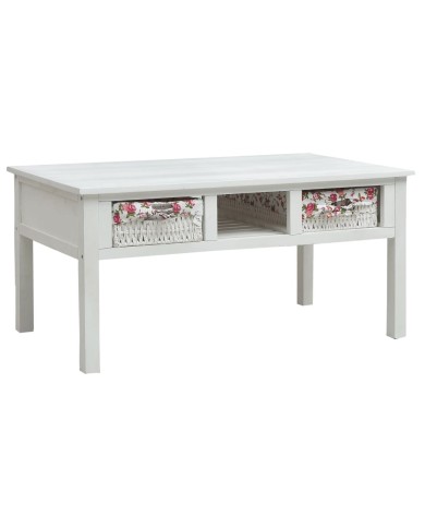 Table basse Blanc 99,5 x 60 x 48 cm Bois