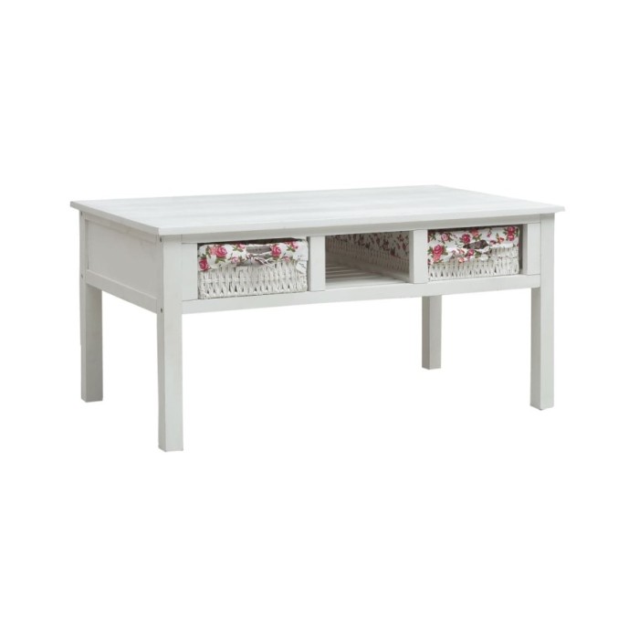 Table basse Blanc 99,5 x 60 x 48 cm Bois