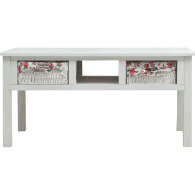 Table basse Blanc 99,5 x 60 x 48 cm Bois