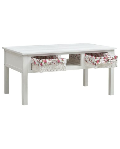 Table basse Blanc 99,5 x 60 x 48 cm Bois