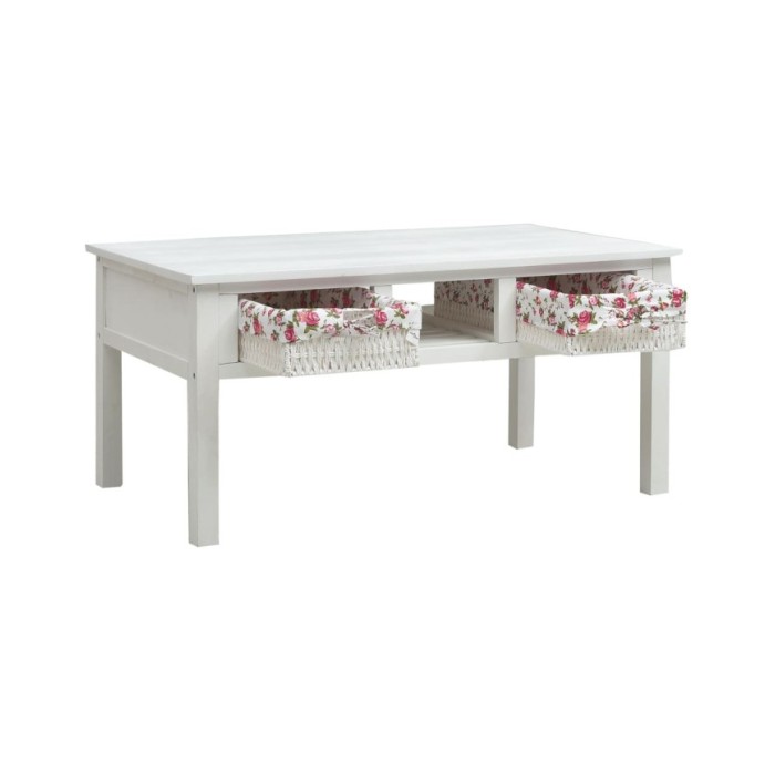 Table basse Blanc 99,5 x 60 x 48 cm Bois