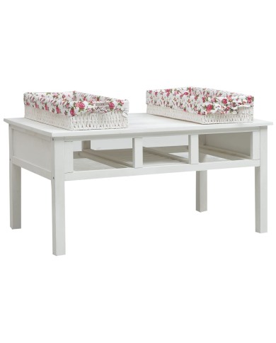 Table basse Blanc 99,5 x 60 x 48 cm Bois