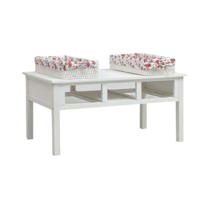 Table basse Blanc 99,5 x 60 x 48 cm Bois