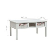 Table basse Blanc 99,5 x 60 x 48 cm Bois