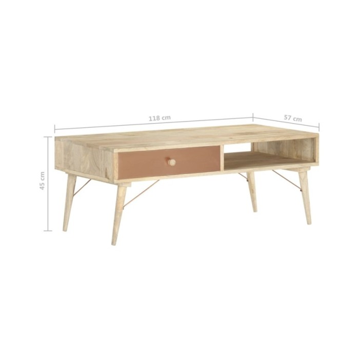 Table basse 118x57x45 cm Bois de manguier massif