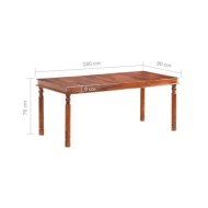 Table de salle à manger 180x90x76 cm Bois solide