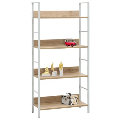 Bibliothèque à 4 niveaux Chêne 60x27,6x124,5 cm Aggloméré