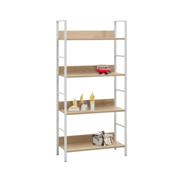 Bibliothèque à 4 niveaux Chêne 60x27,6x124,5 cm Aggloméré