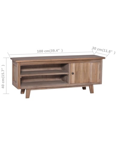 Meuble TV 100x30x40 cm Bois de teck solide