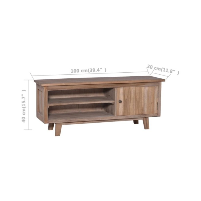 Meuble TV 100x30x40 cm Bois de teck solide